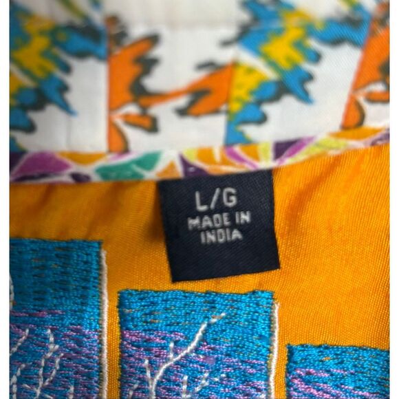 Robert Graham Button Up Plaid Shirt White Orange Embroidered Cuff Size Large L - Picture 10 of 12